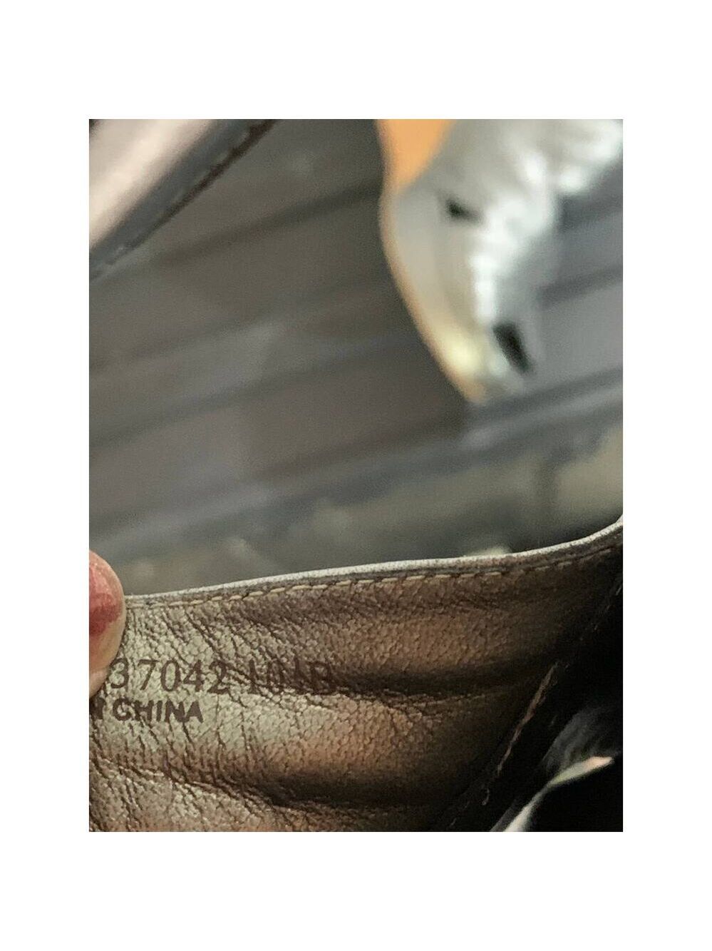 Cole haan silver wood grain platform wedge open toe 10.5 back zip - Picture 6 of 6